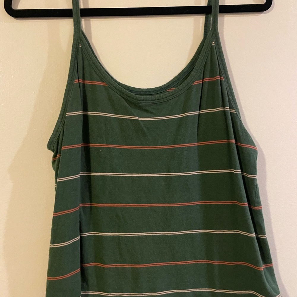 American Eagle Green Striped Tank Top Woman’s Large